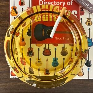 Vintage Large Yellow Glass Ash Tray